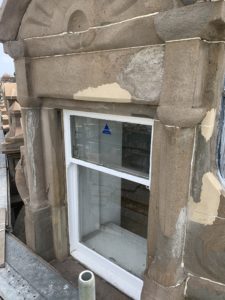 Stonework was repaired