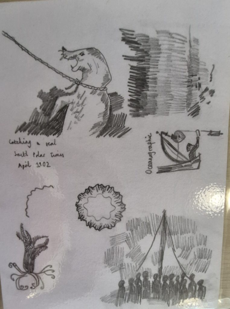 Drawings inspired by a visit to the RRS Discovery